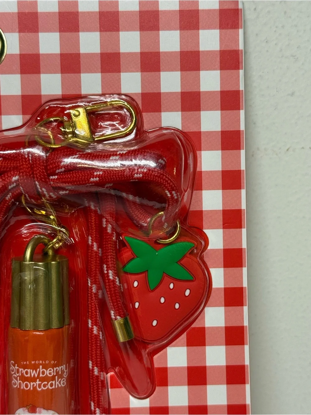 Strawberry Shortcake Lip Gloss And Oil Key Chain Charms Bow Scented
